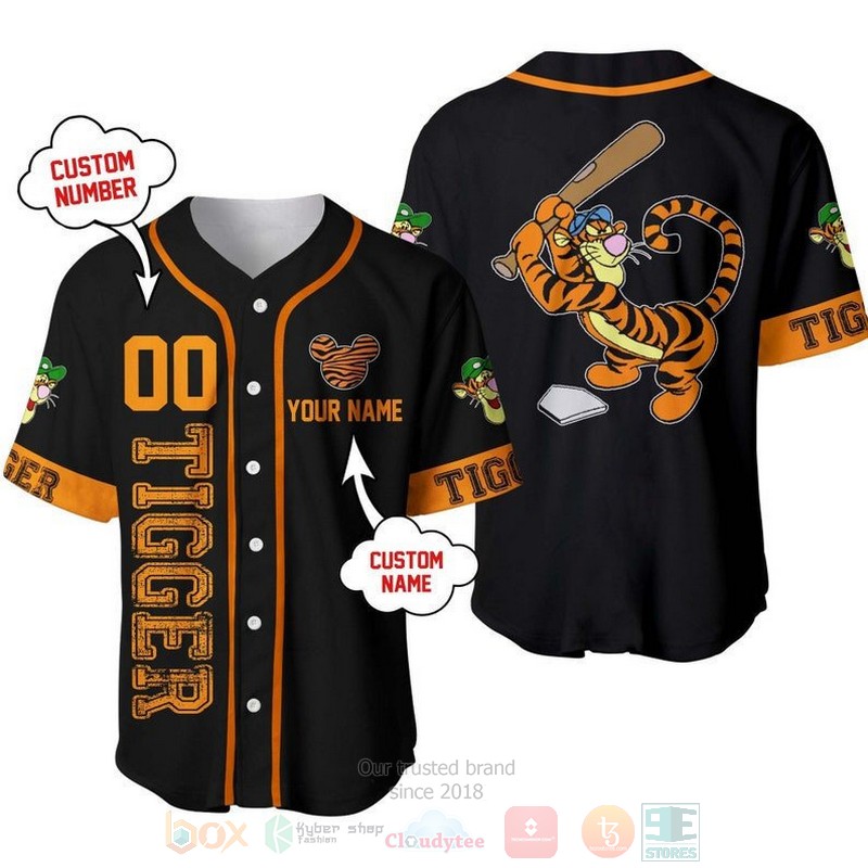 Personalized_Tigger_Winnie_The_Pooh_Playing_Baseball_All_Over_Print_Black_Baseball_Jersey