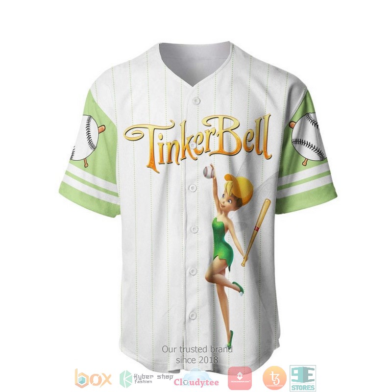Personalized_Tinker_Bell_Pinstripe_White_Baseball_Jersey_1