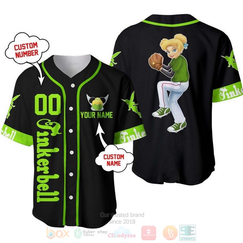 Personalized_Tinker_Bell_Playing_Baseball_All_Over_Print_Black_Baseball_Jersey