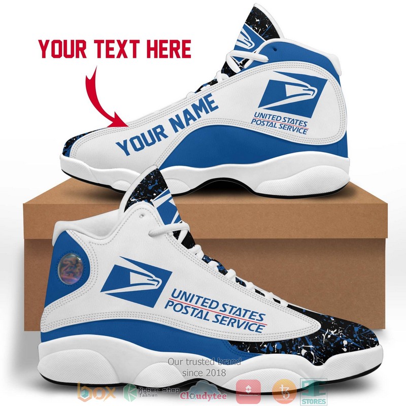 Personalized_USPS_United_States_Postal_Service_Color_Plash_Air_Jordan_13_Sneaker_Shoes