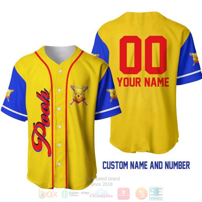 Personalized_Winnie_The_Pooh_All_Over_Print_Yellow_Baseball_Jersey