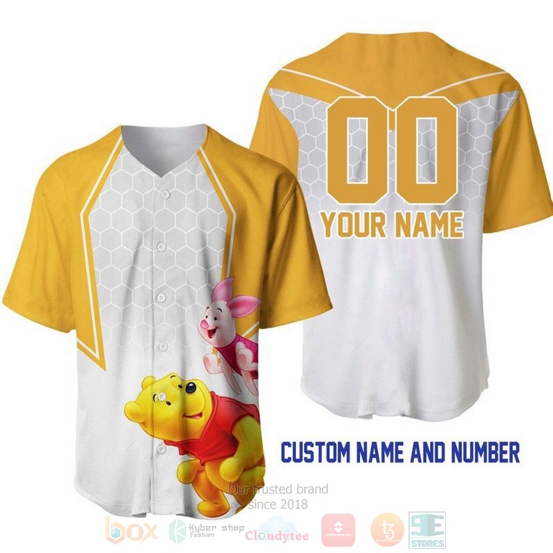Personalized_Winnie_The_Pooh_Piglet_Honey_Pattern_All_Over_Print_White_Baseball_Jersey