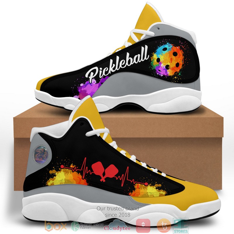 Pickleball_Heartbeat_Watercolor_Air_Jordan_13_Sneaker_Shoes