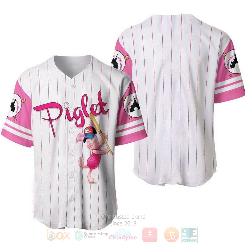 Piglet_Pig_Winnie_The_Pooh_All_Over_Print_Pinstripe_White_Baseball_Jersey
