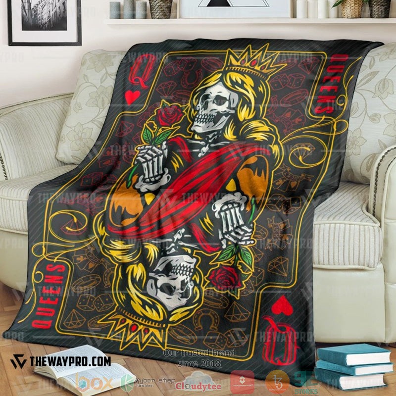 Playing_Cards_The_Queen_Soft_Blanket