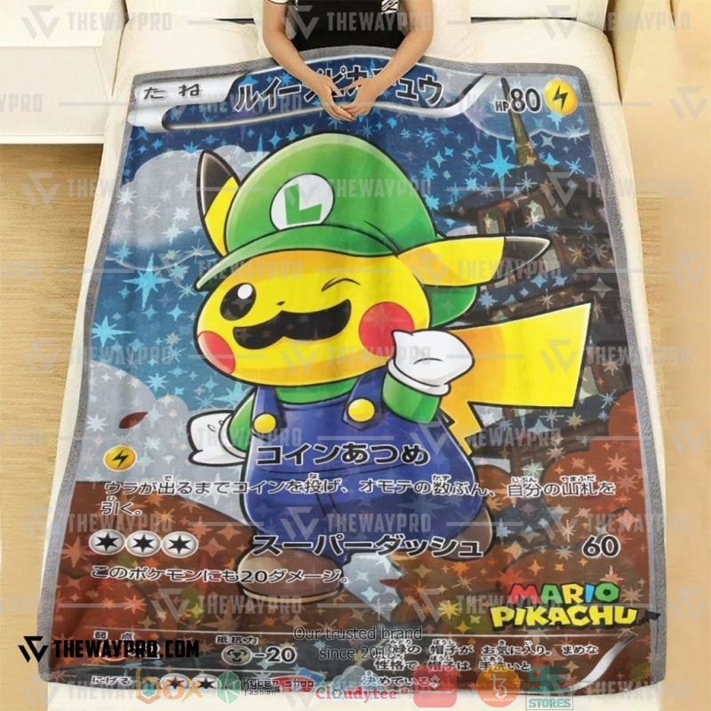 Pokemon_Luigi_Pikachu_Soft_Blanket_1