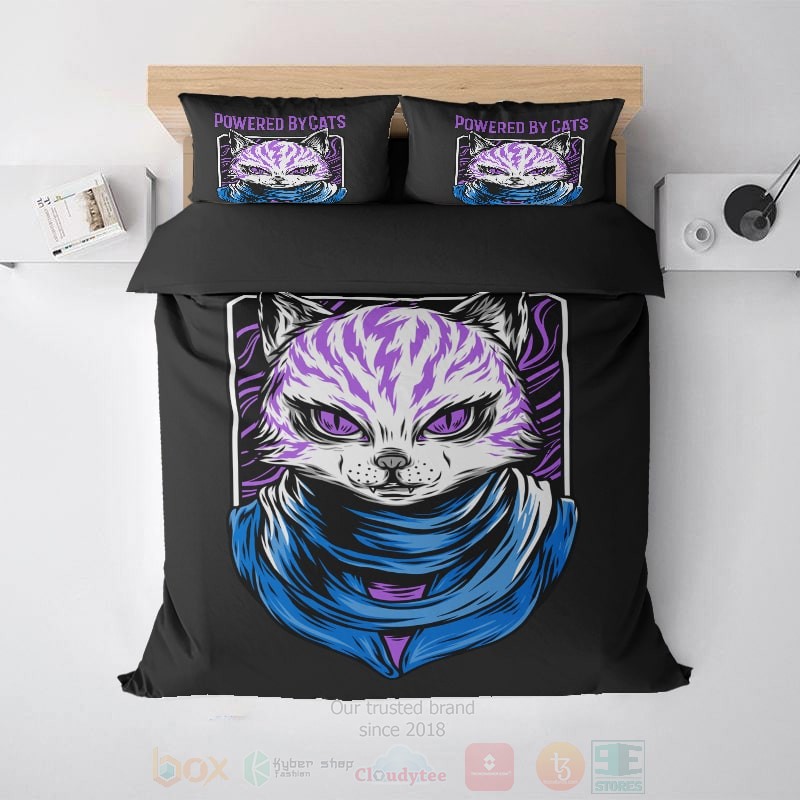 Powered_By_Cats_Brushed_Cool_Art_Bedding_Set