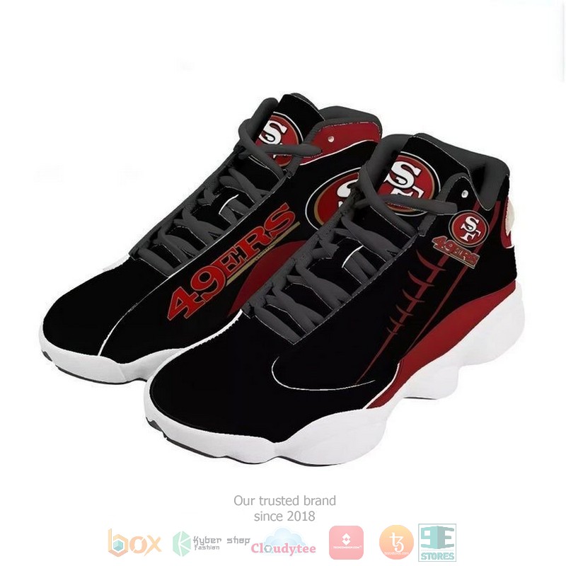 San_Francisco_49ers_Football_NFL_black_Air_Jordan_13_shoes