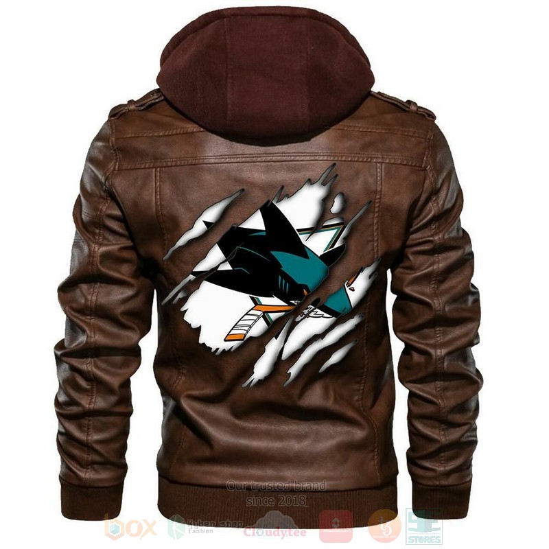San_Jose_Sharks_NHL_Sons_of_Anarchy_Brown_Motorcycle_Leather_Jacket