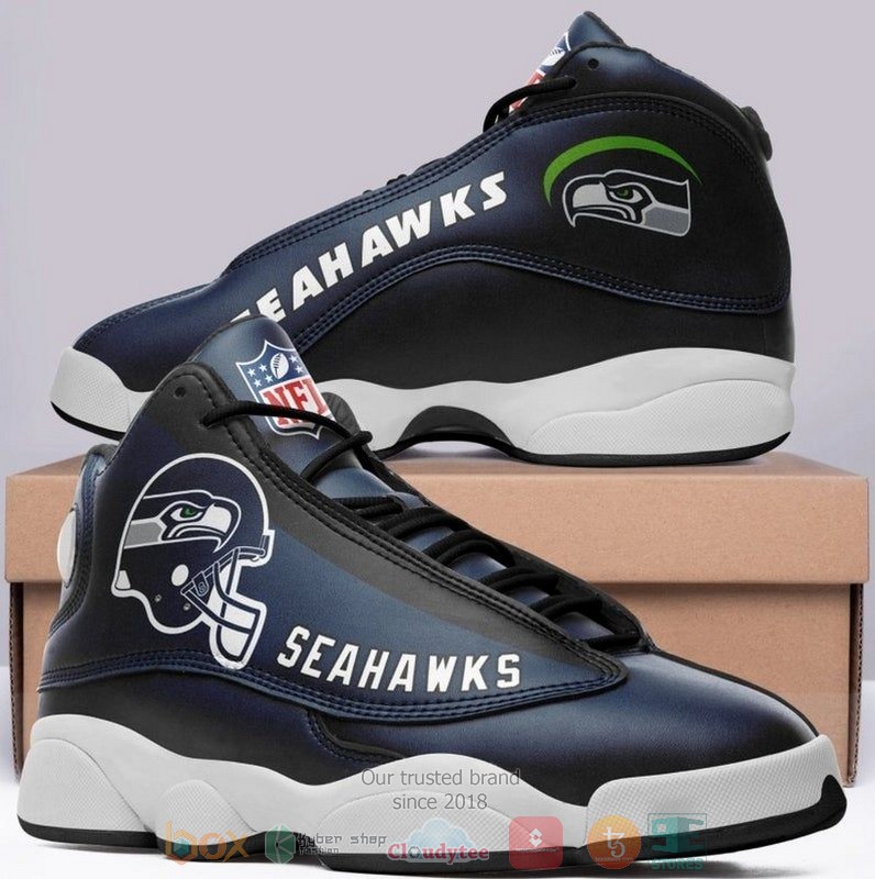 Seattle_Seahawks_NFL_football_helmet_Football_Team_Air_Jordan_13_shoes