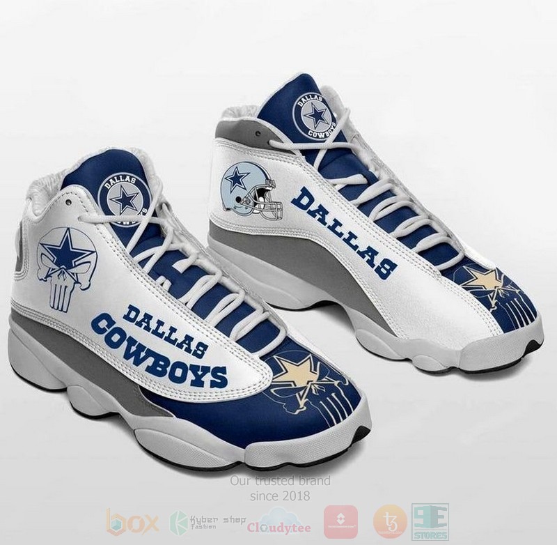 Skull_Dallas_Cowboys_NFL_Big_Logo_Football_Team_Air_Jordan_13_Shoes