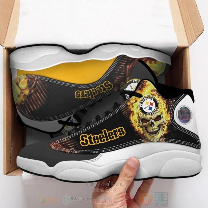 Skull_Pittsburgh_Steelers_Football_NFL_Air_Jordan_13_Shoes