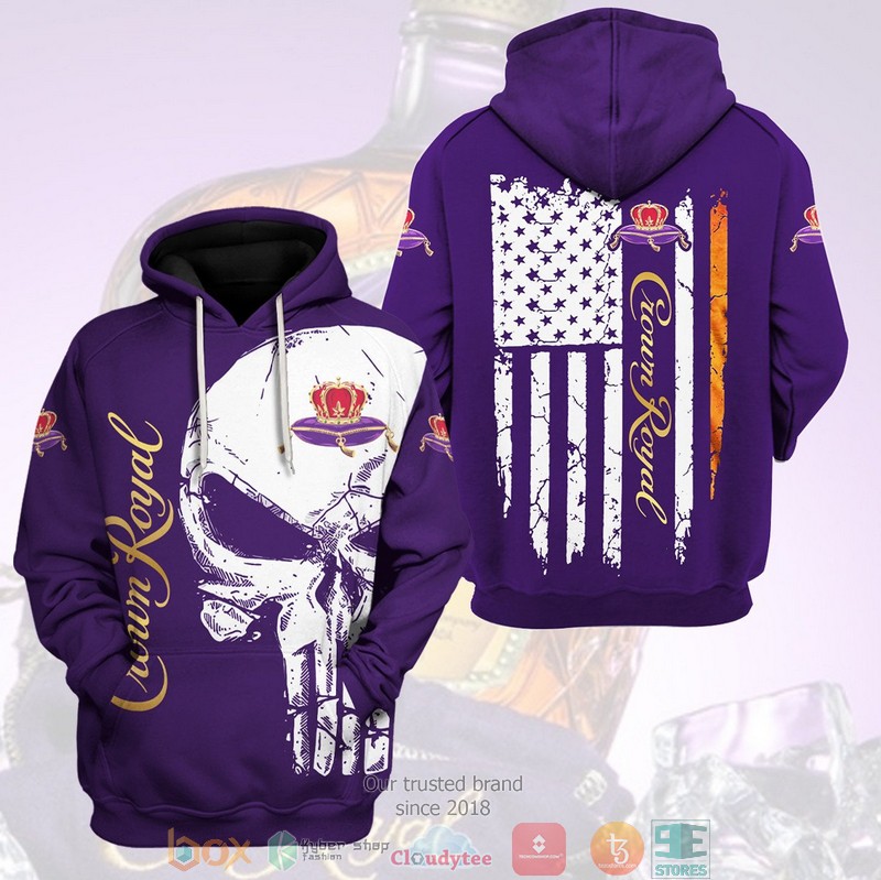 Skull_Punisher_Crown_Royal_American_flag_3D_Shirt_Hoodie