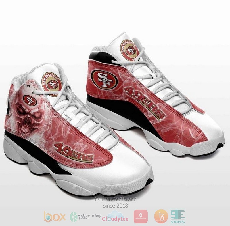 Skull_smoke_San_Francisco_49ers_NFL_Football_Team_Air_Jordan_13_shoes