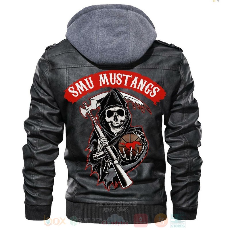 Smu_Mustangs_NCAA_Basketball_Sons_of_Anarchy_Black_Motorcycle_Leather_Jacket
