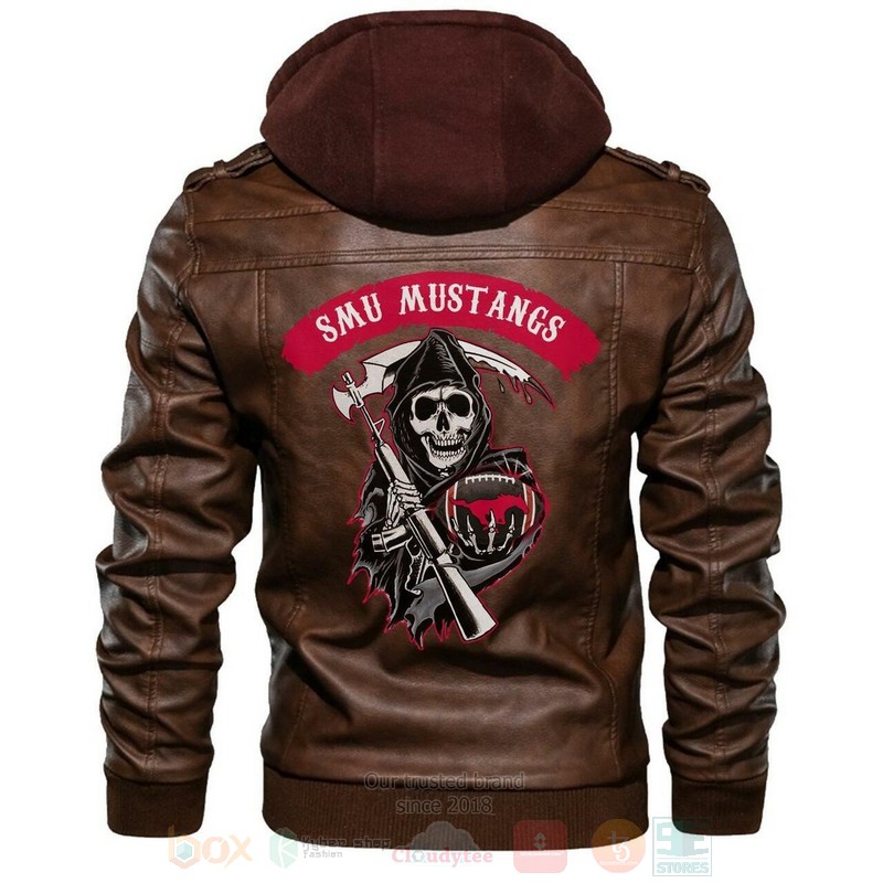 Smu_Mustangs_NCAA_Football_Sons_of_Anarchy_Brown_Motorcycle_Leather_Jacket
