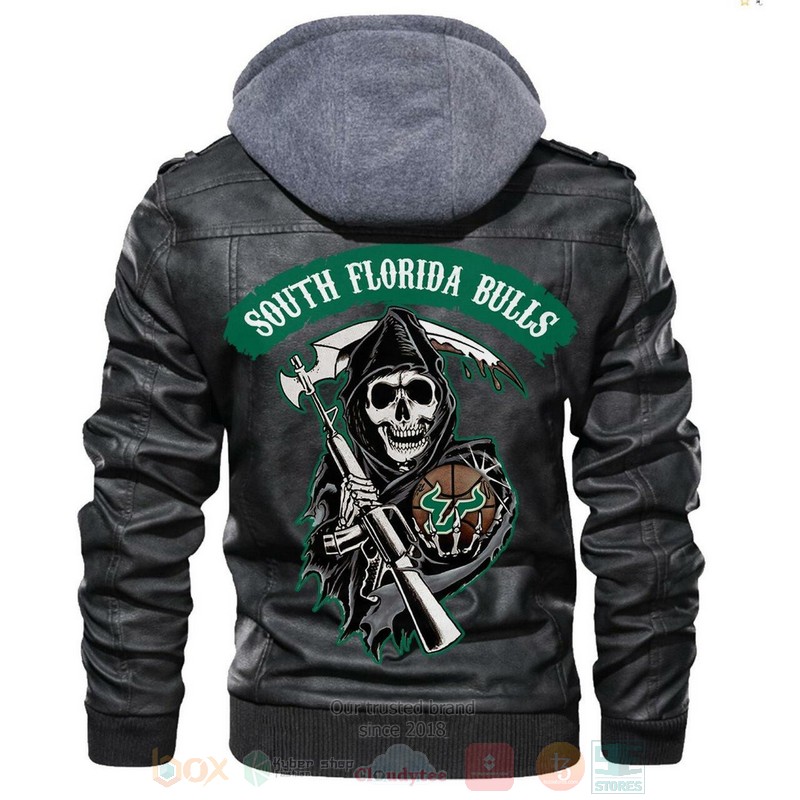 South_Florida_Bulls_NCAA_Basketball_Sons_of_Anarchy_Black_Motorcycle_Leather_Jacket