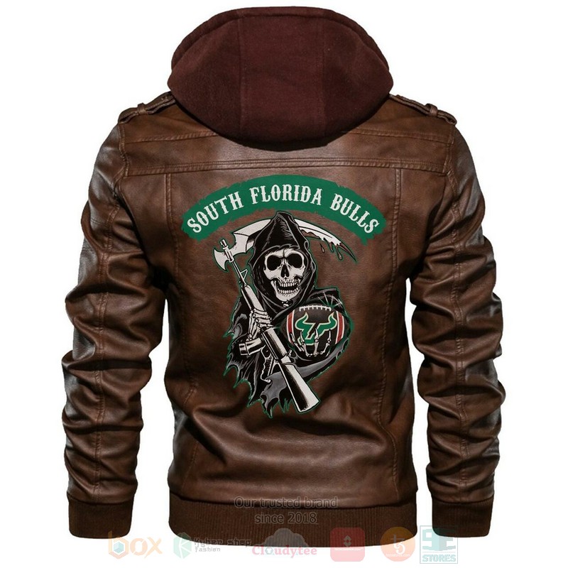 South_Florida_Bulls_NCAA_Football_Sons_of_Anarchy_Brown_Motorcycle_Leather_Jacket