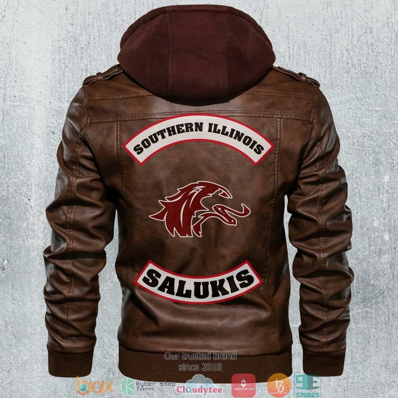 Southern_Illinois_Salukis_NCAA_Football_Motorcycle_Brown_Leather_Jacket
