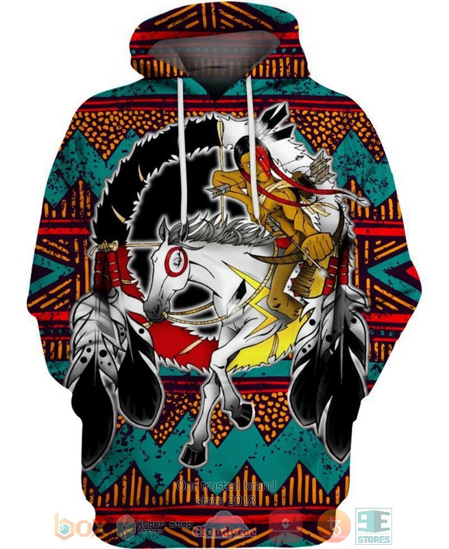 Native_Warrior_Horse_3D_Shirt_Hoodie