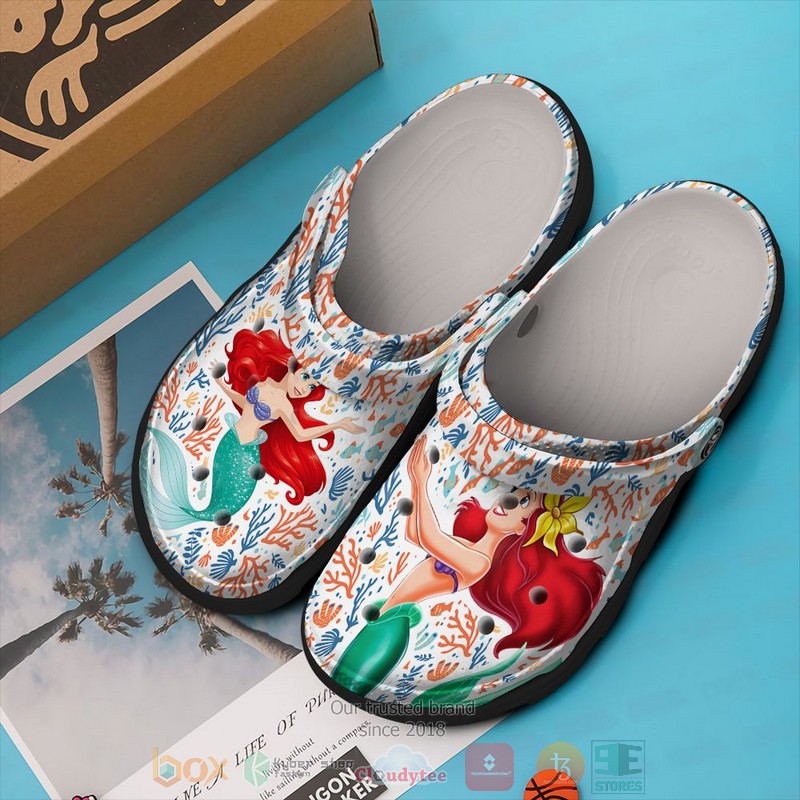 The_Little_Mermaid_coral_pattern_Crocband_Clog