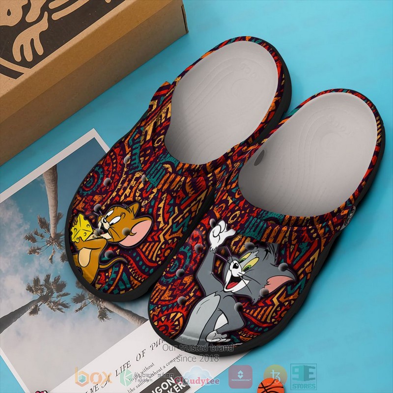 Tom_and_Jerry_red_pattern_Crocband_Clog