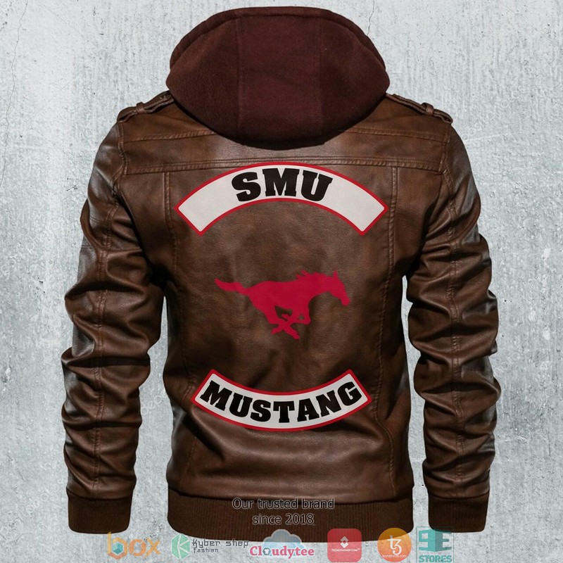 Smu_Mustang_NCAA_Football_Motorcycle_Leather_Jacket