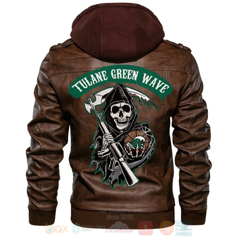 Tulane_Green_Wave_NCAA_Sons_of_Anarchy_Brown_Motorcycle_Leather_Jacket