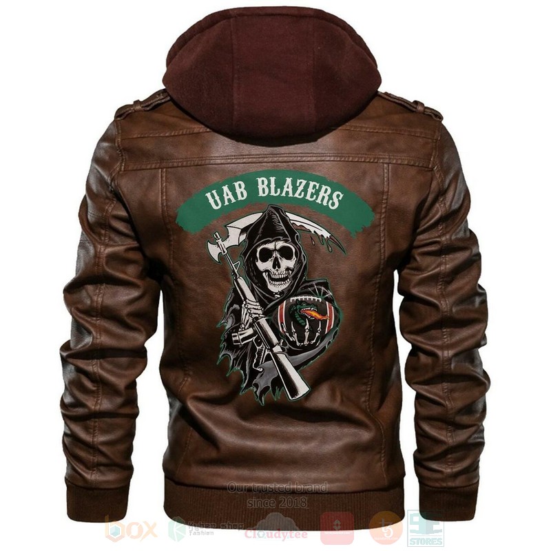 Uab_Blazers_NCAA_Football_Sons_of_Anarchy_Brown_Motorcycle_Leather_Jacket