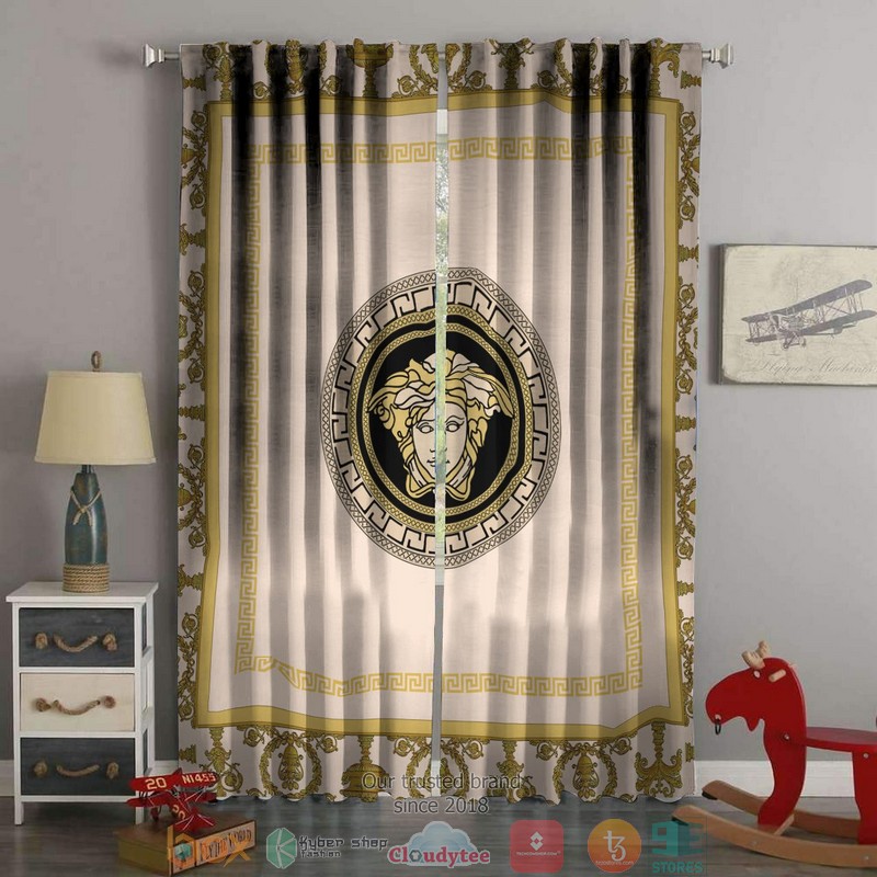 Versace_Gold_Logo_Square_Border_Apricot_Windown_Curtain
