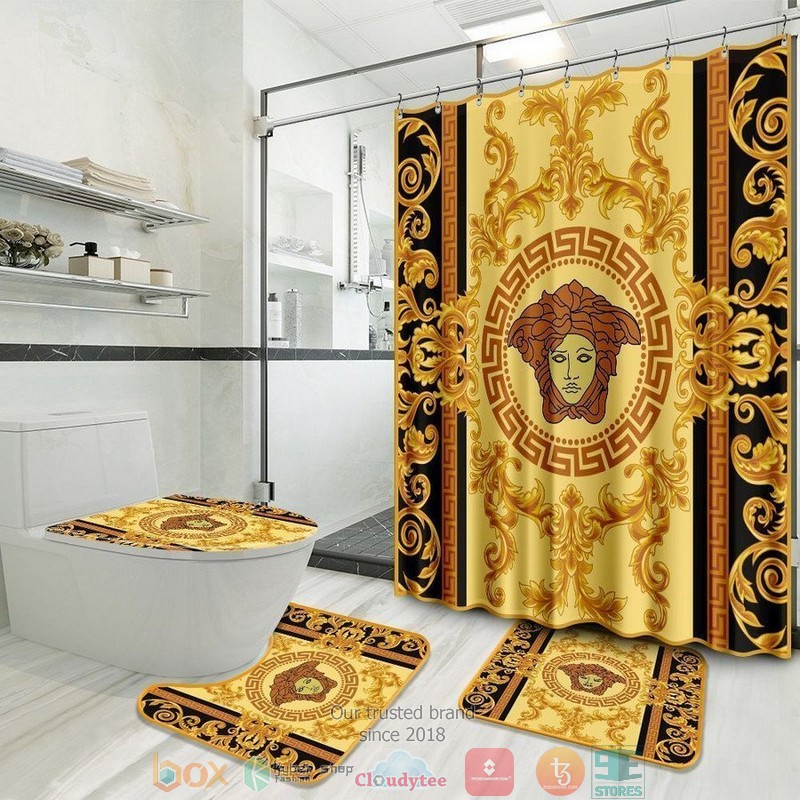 Versace_Gold_pattern_black_Curtain_Bathroom_Set