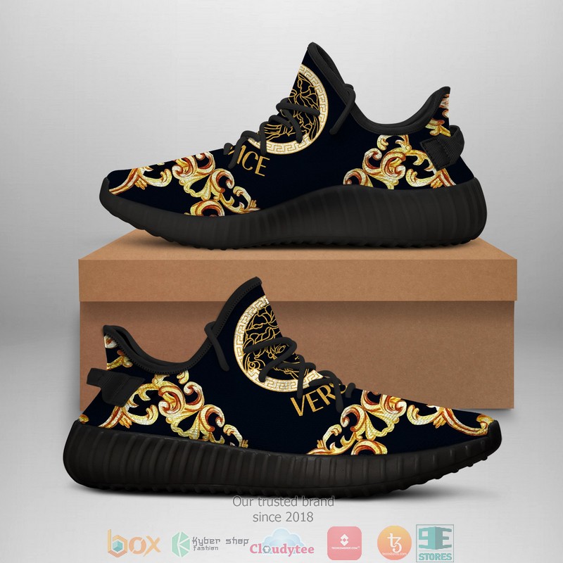 Versace_Gold_pattern_black_Yeezy_Sneaker