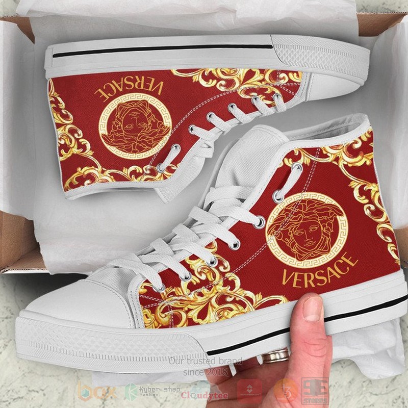 Versace_Luxury_brand_logo_white_red_canvas_high_top_shoes