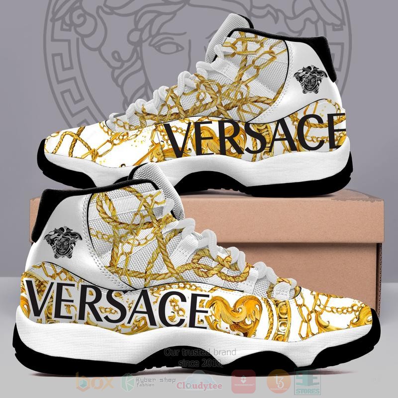 Versace_Medusa_Pattern_Yellow-White_Air_Jordan_11_Shoes