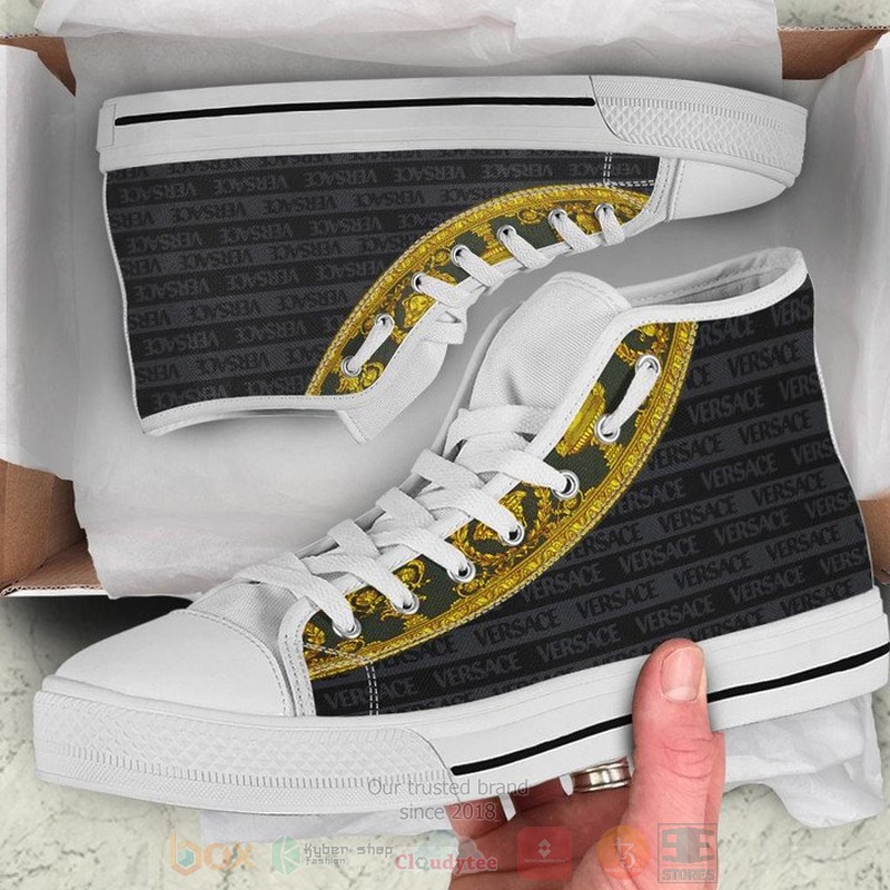 Versace_brand_black_canvas_high_top_shoes