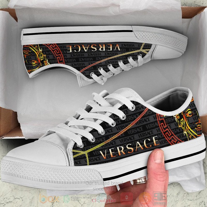 Versace_brand_black_canvas_low_top_shoes