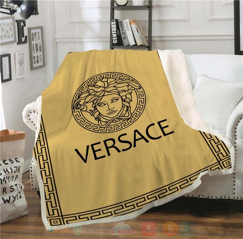 Versace_brand_dark_yellow_blanket