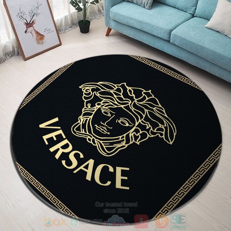 Versace_brand_logo_black_round_rug