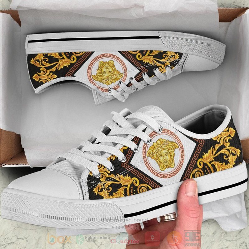 Versace_brand_logo_black_yellow_canvas_low_top_shoes