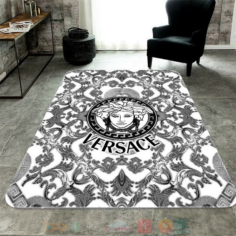 Versace_brand_logo_white_grey_rectangle_rug