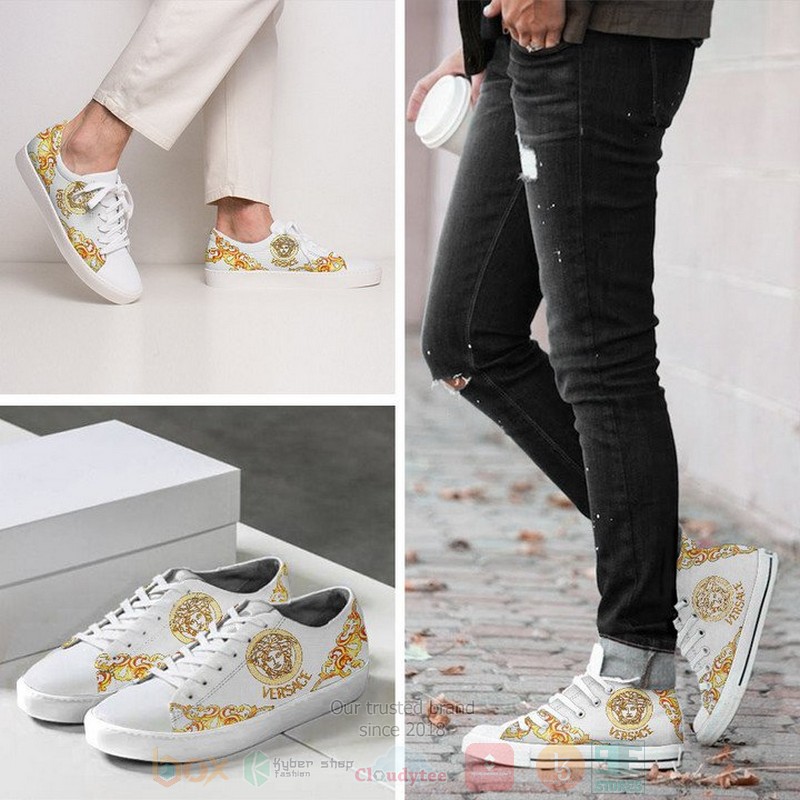 Versace_brand_white_canvas_low_top_shoes