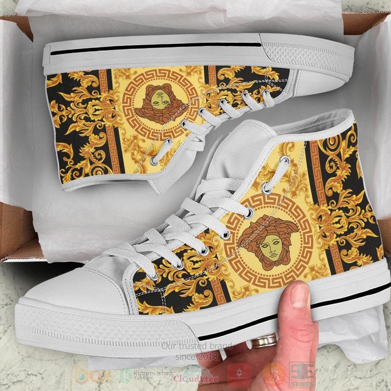 Versace_brand_yellow_black_pattern_canvas_high_top_shoes