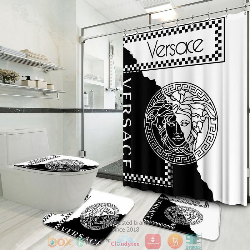 Versace_caro_pattern_black_white_Curtain_Bathroom_Set