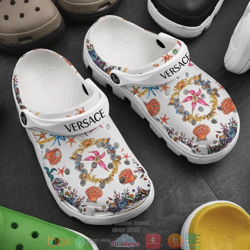 Versace_flowers_white_Crocband_Clog_Shoes