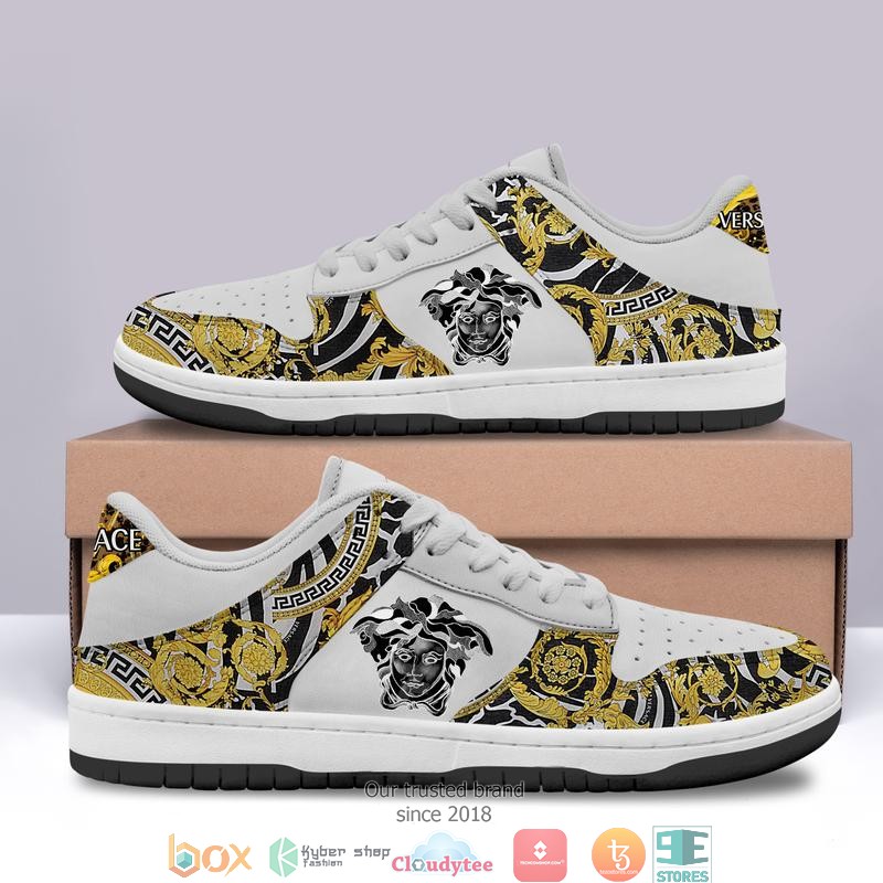 Versace_gold_pattern_white_Low_top_Air_Jordan_Sneaker_Shoes