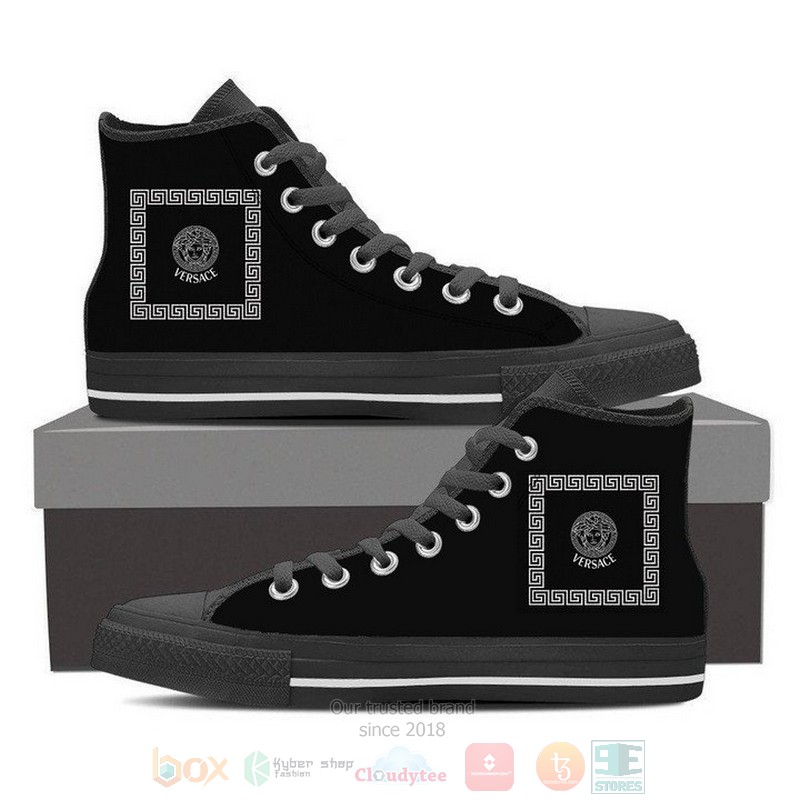 Versace_high-end_logo_black_pattern_canvas_high_top_shoes