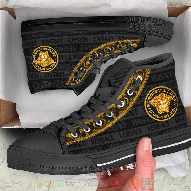 Versace_logo_brand_black_canvas_high_top_shoes