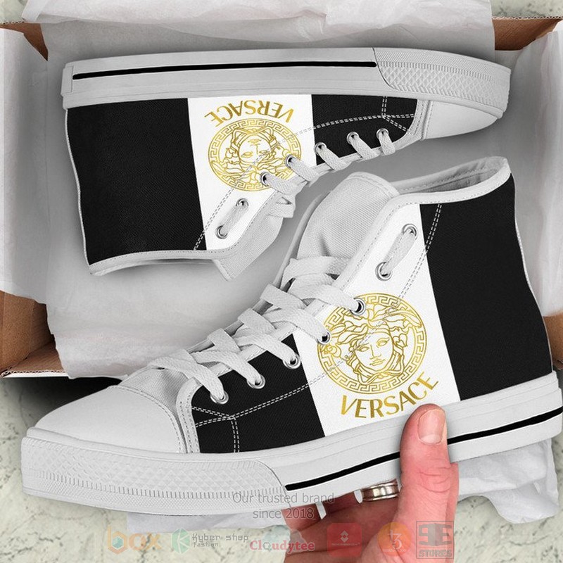 Versace_logo_white_black_canvas_high_top_shoes