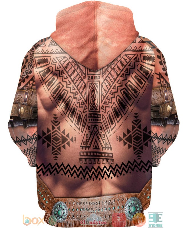 Warrior_Style_Native_Ameican_Bison_Skull_3D_Shirt_Hoodie_1