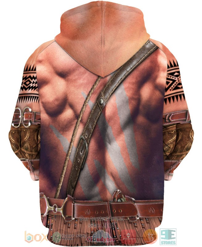 Warrior_Style_Skin_Native_Ameican_Buffalo_Skull_3D_Shirt_Hoodie_1